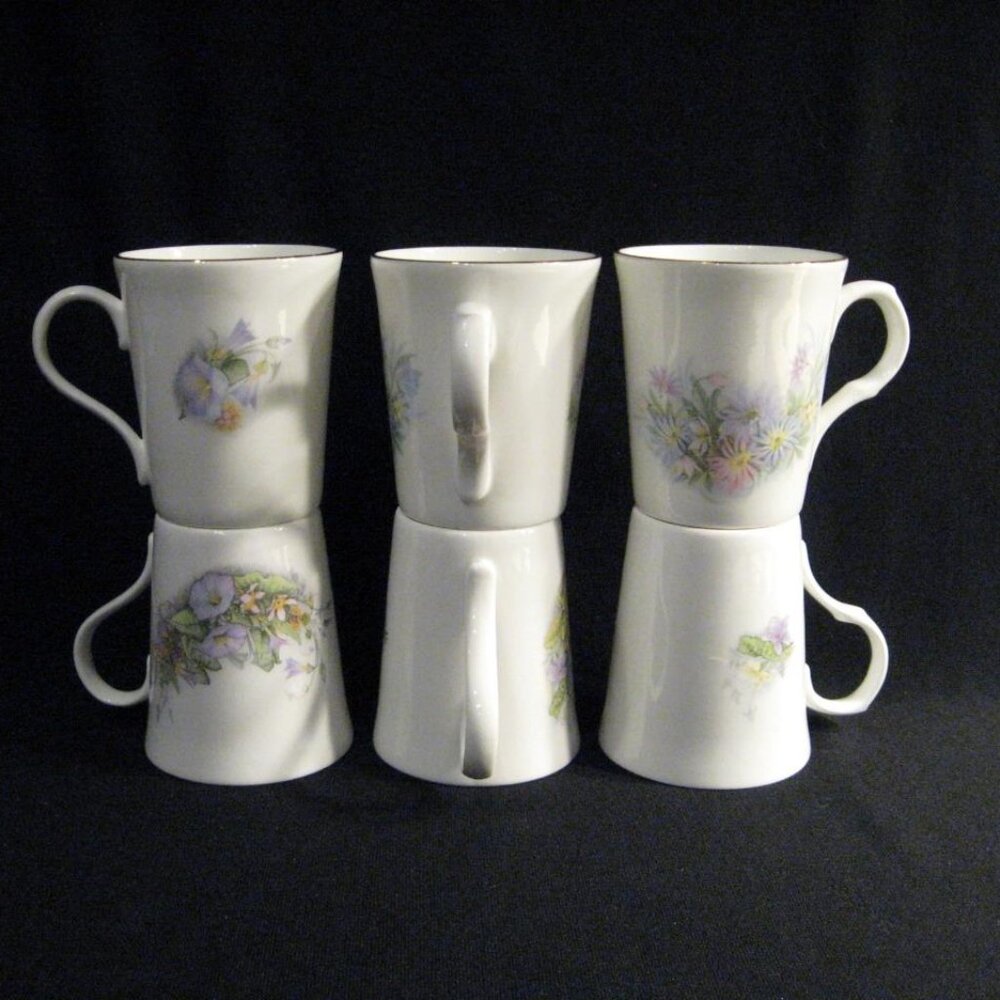 Crown Trent Fine Bone China Mugs - 6 - Staffordshire England